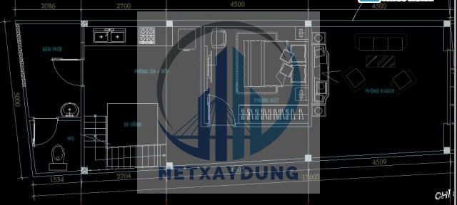 File thiết kế Bản vẽ kết cấu nhà cấp 4 + gác lửng